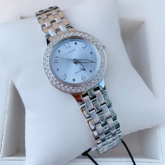 **BRAND NEW** Citizen Eco-Drive Silhouette Blue Dial Stainless Steel Ladies Watc - Picture 5 of 8